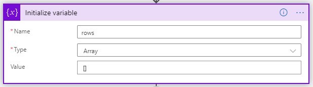 Initialize an array variable